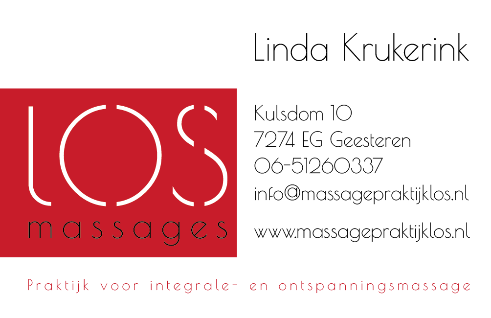 250004 Visitekaartje Los voorzijde Visitiekaartje LOS massages