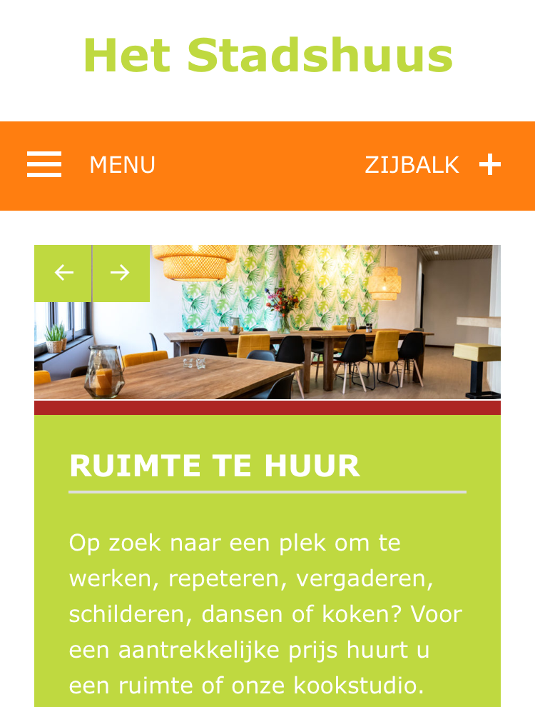 Website Stadshuus mobiel Website Stadshuus