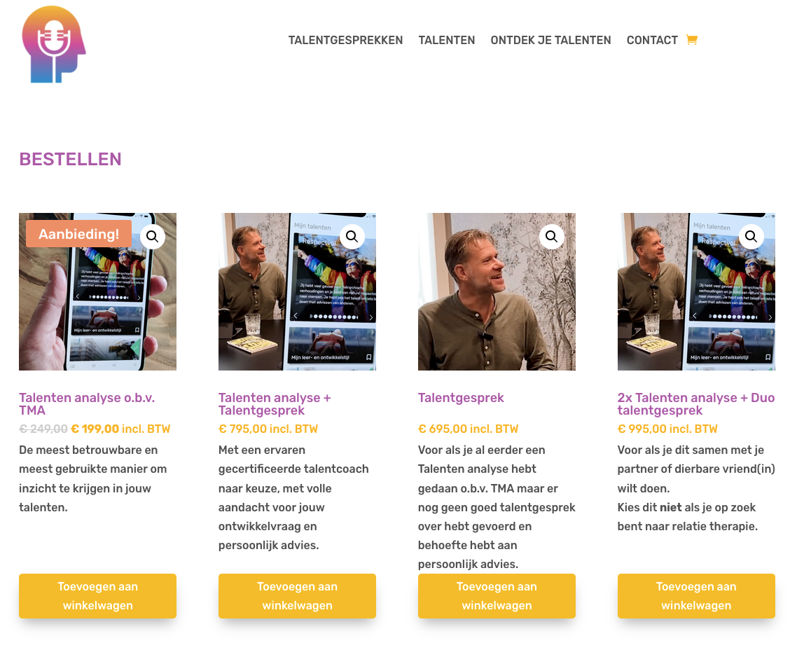 Webshop Talentgesprekken